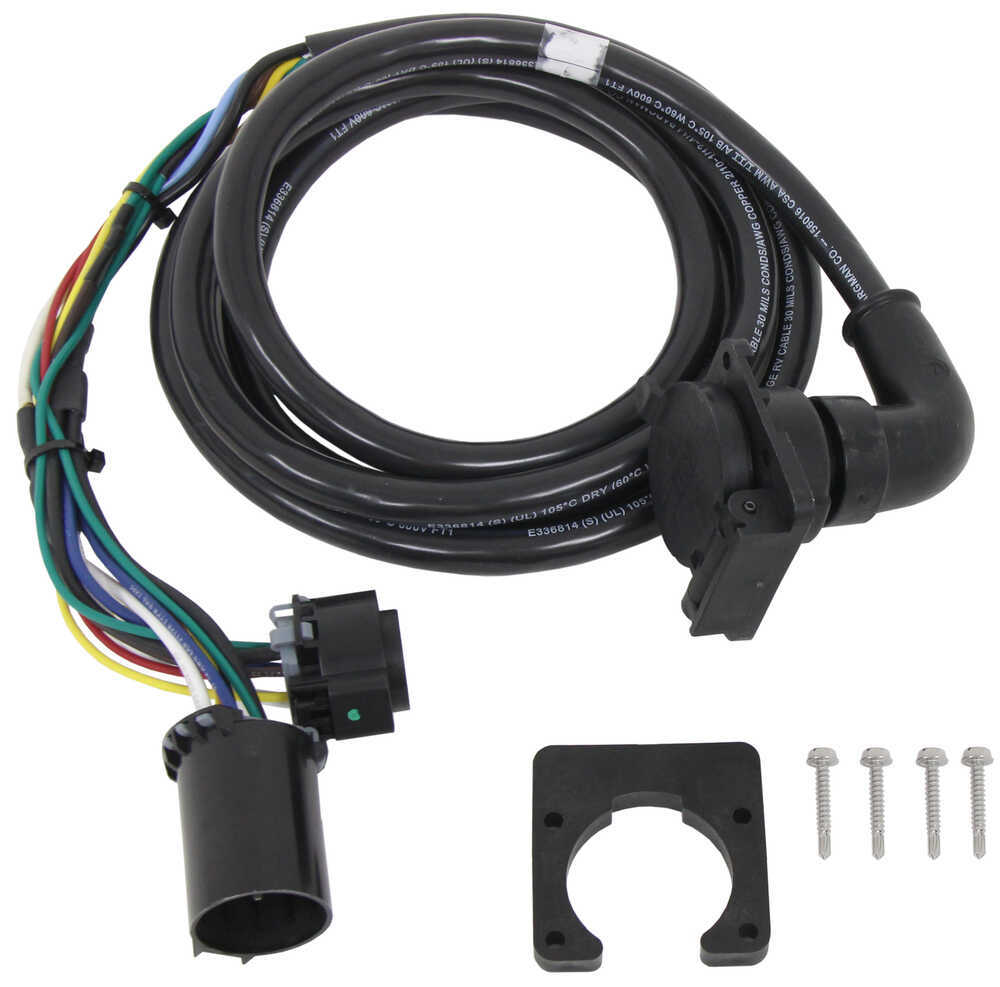 5th Wheel/Gooseneck 90-Degree Wiring Harness w/ 7-Pole Plug - GM, Ford