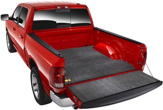 Pickup with BedRug Mat showing tailgate section over bare bed or spray on liner