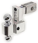 Self-Locking, Adjustable, Aluminum Ball Mount - 2 Balls, 2-1/2" Shank, 5" Rise - 4" D