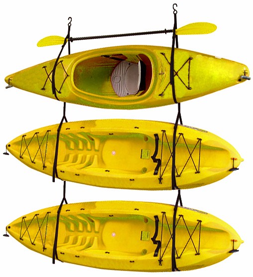 Gear Up Hang 3 - Deluxe Kayak Strap Storage System - 3 Kayaks - 135 