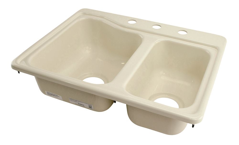rv interior kitchen sinks double sink 25 x 19 inch parchment lippert ...