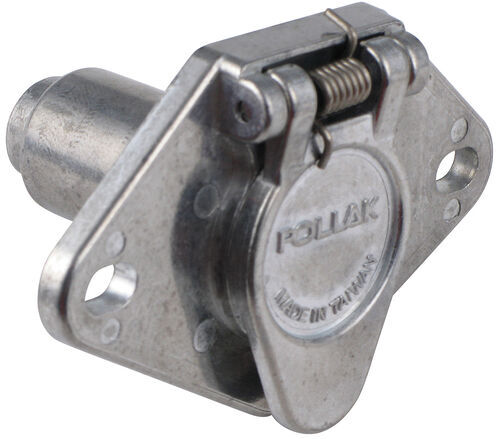 Pollak Heavy-duty 4-pole Round Pin Trailer Wiring Socket - Metal