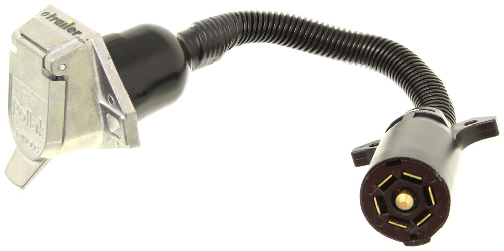 Pollak Trailer Connector Adapter - 7-blade Plug To 7-pole Round Pin