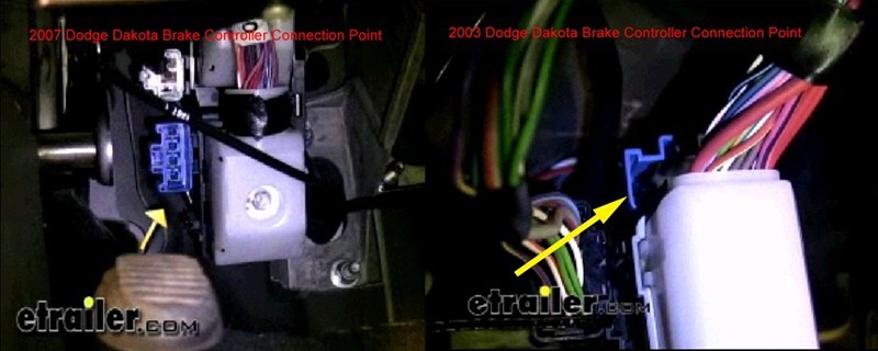 Factory Brake Controller Connector Location for a 2007 Dodge Ram