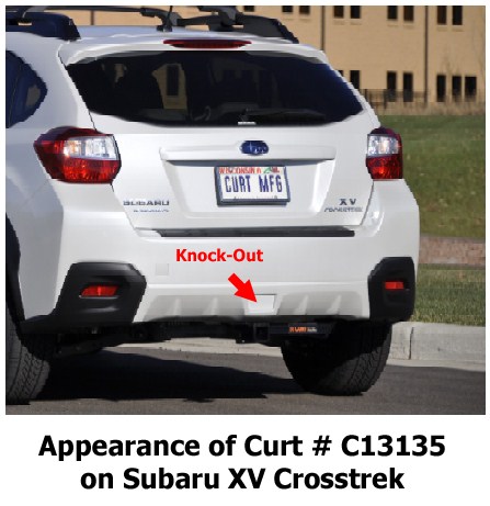 Hitch for 2013 Subaru XV Crosstrek that Passes Thru Knockout in Bumper