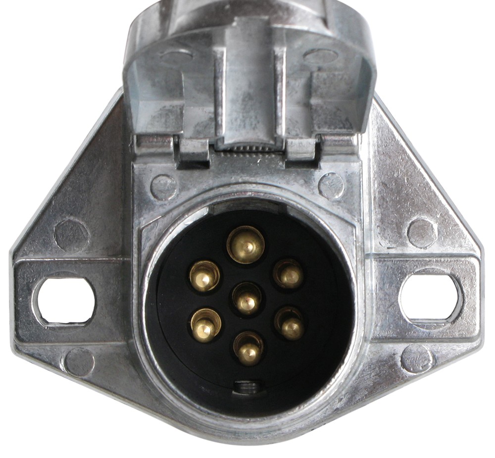 Pollak Heavy-Duty, 7-Pole, Round Pin Trailer Wiring Socket - Vehicle