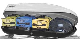 image of bags in roof top cargo box