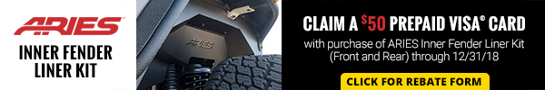 Claim 50 Dollar Prepaid Visa Card via Mail in Rebate with Purchase of Front and Rear Liner Kit