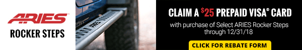 Claim a $25 Prepaid Visa Card with Purchase of Select Aries Rocker Steps