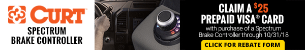 Claim a 25 Dollar Prepaid Visa Card with Purchase of Curt Spectrum Brake Controller