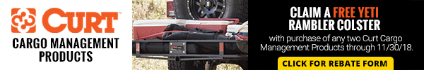 Claim a Free Yeti Rambler Colster with Purchase of Any Two Curt Cargo Management Products