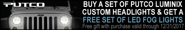 Free LED Fog Lights with Purchase of Select Putco Luminix Custom Headlights