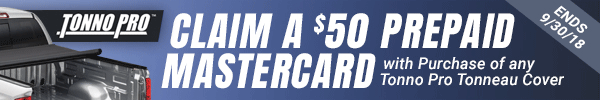 50 Dollar Prepaid Mastercard Mail In Rebate On All Three TonnoPro Tonneau Cover Stylesr