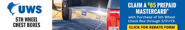 Claim an 85 Dollar Prepaid Mastercard with Purchase of Select 5th Wheel Chestl Boxes