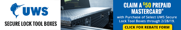 50 Dollar Prepaid Mastercard with Purchase of Select UWS Secure Lock Toolbox