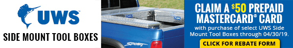 50 Dollar Prepaid Mastercard with Purchase of Select Side Mount Tool Boxes