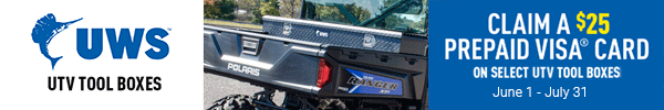 Claim a 25 Dollar Prepaid Visa Card Mail In Rebate with Purchase of Select UWS UTV Tool Boxes