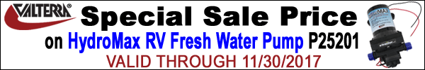 Special Sale Price on Valterra HydroMax RV Fresh Water Pump