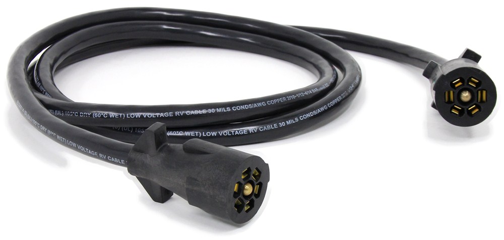 Bargman 7-Way Molded Trailer Wire Connector - Double-Ended - 8' Long