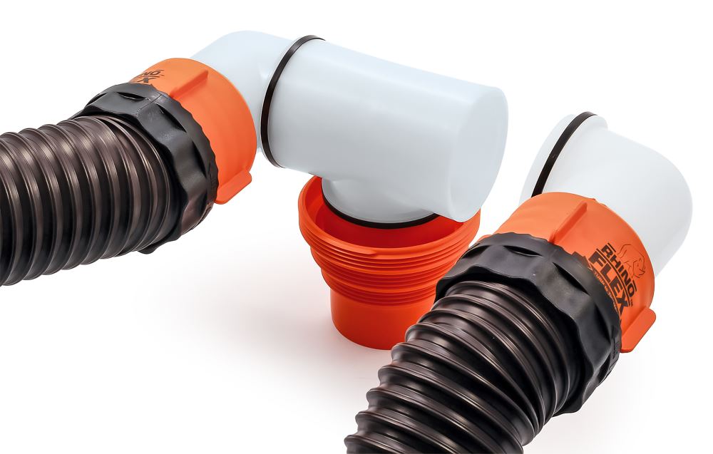 RhinoFLEX RV Sewer Hose T-Adapter for 90-Degree Elbow Fittings Camco RV