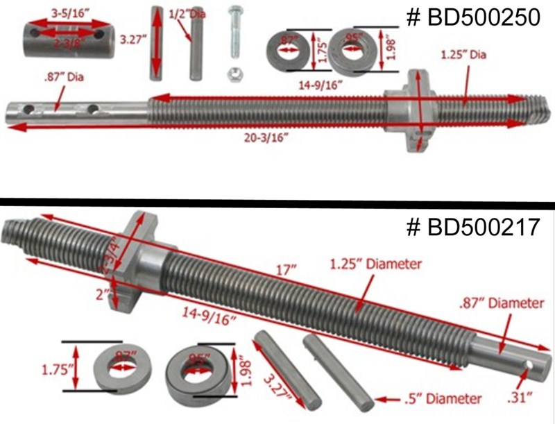 Replacement Screw and Nut for Bulldog 10K / 12K Square Trailer Jack