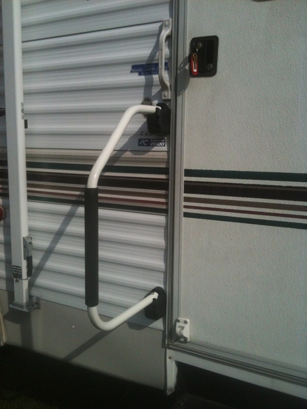 Lend-a-Hand Folding Grab Handle for RVs - White Rail with