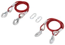 Roadmaster coiled safety cables in red. 