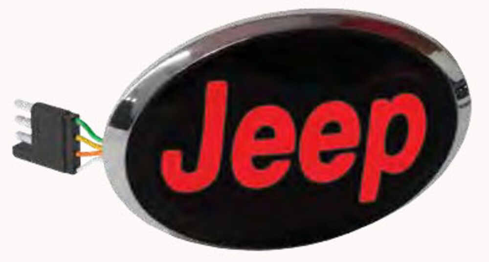 Jeep LED Lighted Trailer Hitch Cover 11/4" and 2" Hitches Chrome
