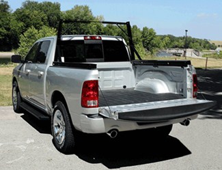 DeeZee Invisarack with both front uprights raised and crossbars connected