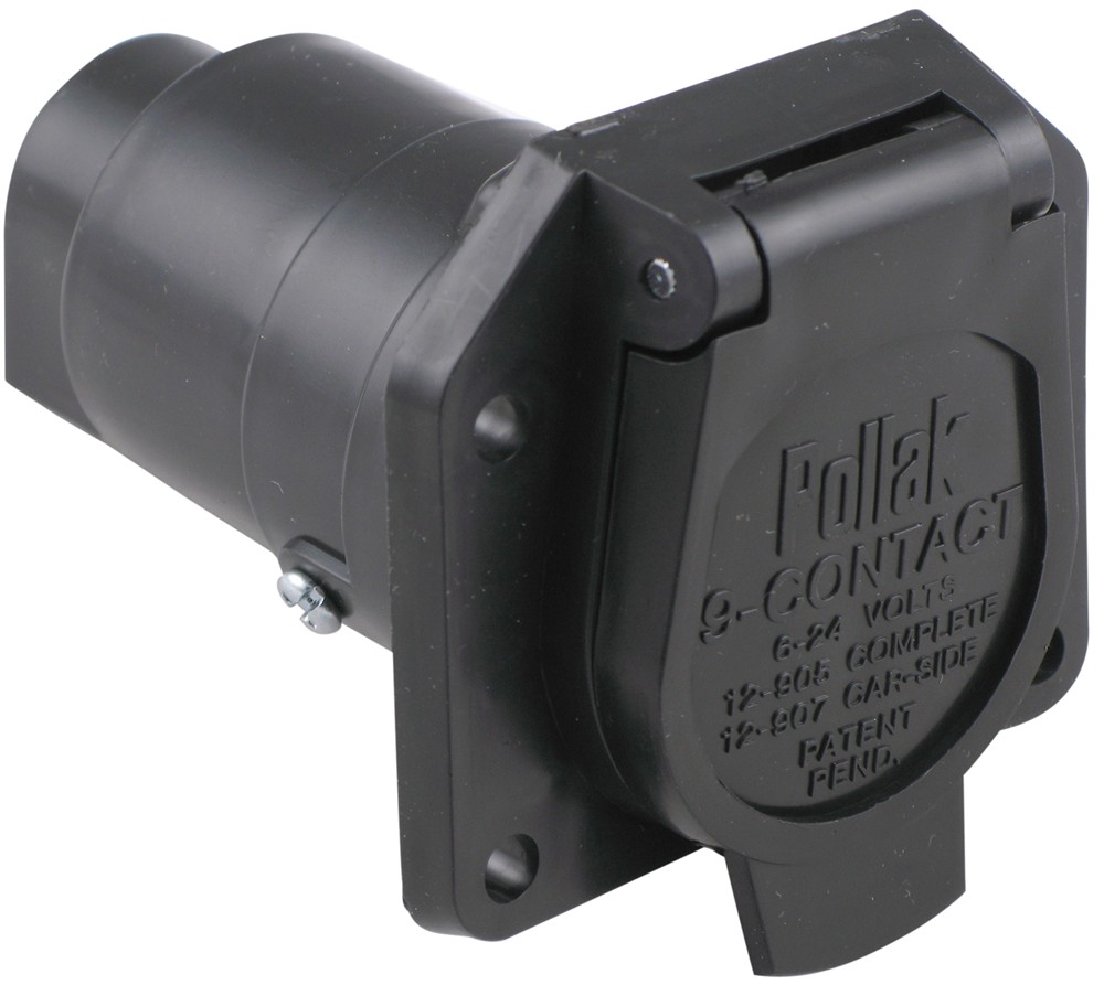 Pollak 9-pole Round Pin Trailer Socket