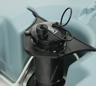 A bayonet-style termination cap seals the drain tube on the Tote-N-Stor.
