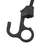 Closeup bungee cord hook with finger loop