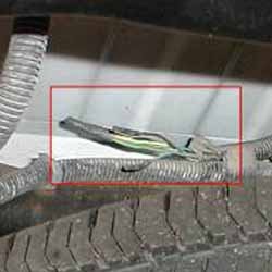 Find Necessary Wires Above Spare Tire and Wire Colors Image