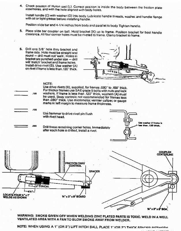 Installation Instructions for the Reese Sway Control 26600
