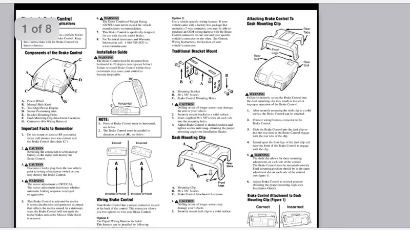 Cequent Brake Control Wiring Diagram Older Generation Primus Cequent Brake Controller User Manual | etrailer.com