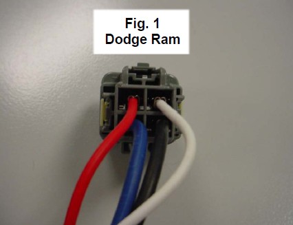 Fig. 1 - Brake Controller Harness Pin Out - 2010 through 2012 Dodge Ram