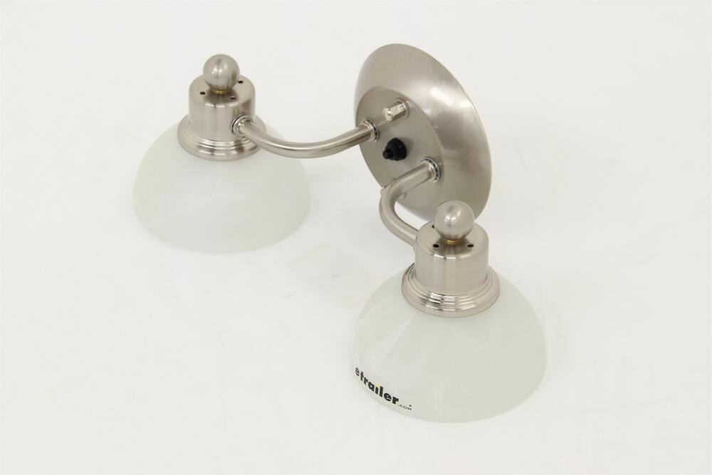 Gustafson RV Vanity Light - Satin Nickel - 2 Arm - Frosted White Glass Gustafson Lighting RV ...