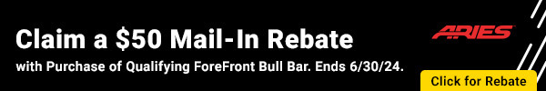 Claim a $50 Mail-In Rebate with Purchase of Qualifying ForeFront Bull Bar.