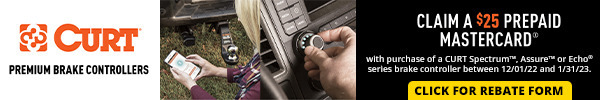 Claim a $25 Prepaid Mastercard with purchase of a Curt Brake Controller