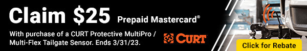 Claim a $25 Prepaid Mastercard with purchase of a CURT Protective MultiPro / Multi-Flex Tailgate Sensor