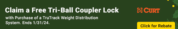 Claim a Free Tri-Ball Coupler Lock with Purchase of a TruTrack Weight Distribution System.