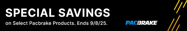 Special Savings on Select Pacbrake Products.