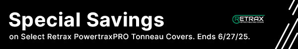 Special Savings on Select Retrax PowertraxPro Tonneau Covers.