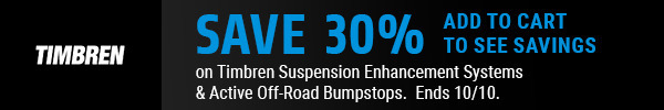 Save 30% on Timbren Suspension Enhancement Systems & Active Off-Road Bumpstops