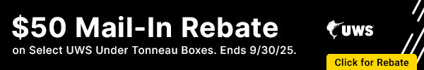 $50 Mail-In Rebate on Select UWS Under Tonneau Boxes.