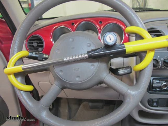 The Club Twin Hooks Steering Wheel Lock Yellow 3000