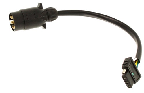 Trailer Connector Adapter for Land Rover - 7-Way, Round Pin, European Style to 4-Way Flat Tow ...