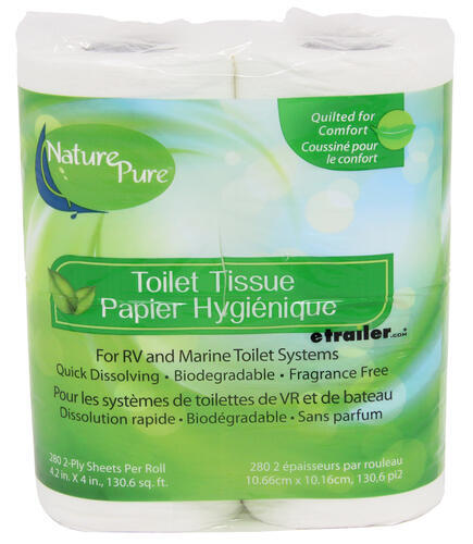 Nature Pure RV and Marine Toilet Paper - Septic Safe - 2 Ply - 280 ... Nature Pure RV and Marine Toilet Paper - Septic Safe - 2 Ply - 280 ...