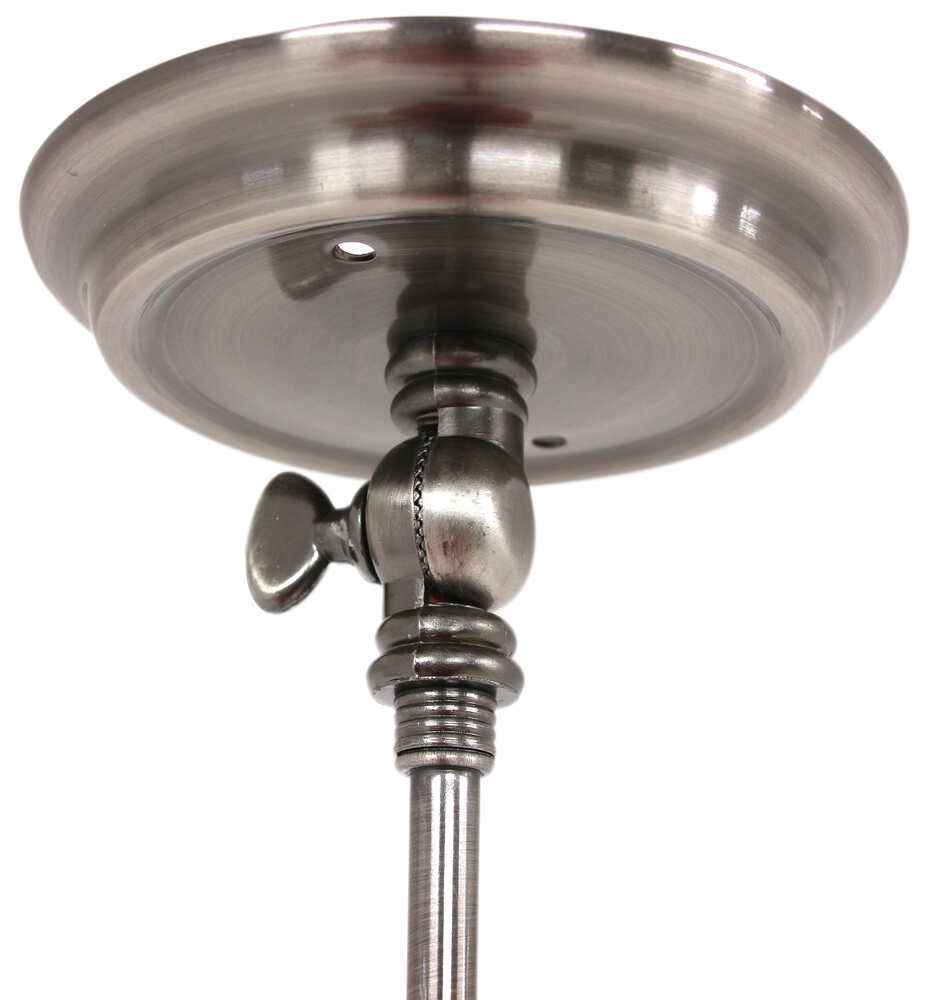 Gustafson Locking RV Pendant Light Antique Silver Brown Swirl Glass