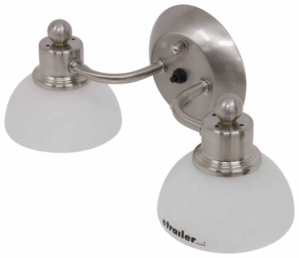 Gustafson RV Vanity Light - Satin Nickel - 2 Arm - Frosted White Glass Gustafson Lighting RV ...